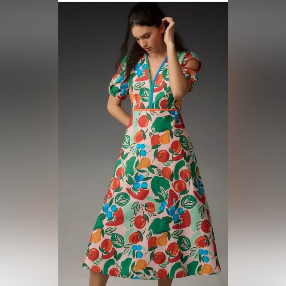 Farm RIO  fruits / heart sleeves Dress XS NWT - Picture 4 of 16